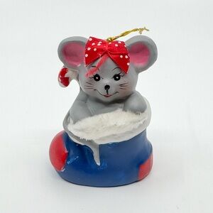 Vintage Mouse Bell Christmas Ornament (1986) 🐭
Giftco, Inc. • Taiwan •